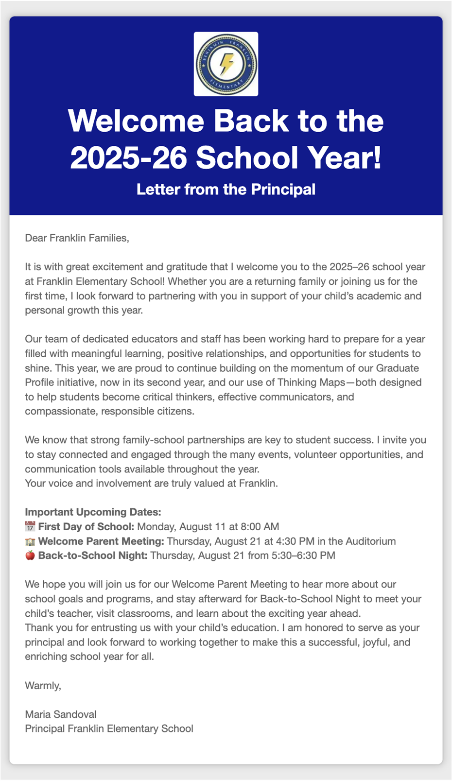 Welcome Back to School 2025-26